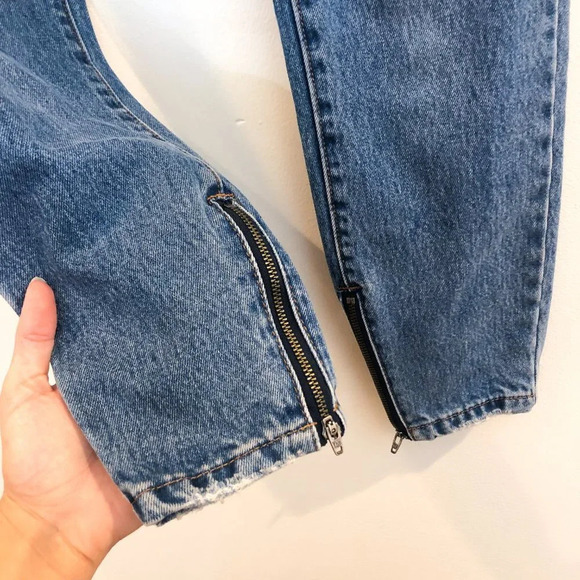One Teaspoon Trashed Free Birds Distressed Denim Low Waist Skinny Jeans 26 EUC - Picture 2 of 8